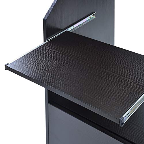 Merax Computer Desk Study Writing Table for Home Office with 44 inch Workstation, Storage Shelves and Pull-Out Keyboard Tray, Espresso