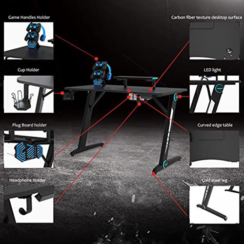 IMIKEYA Computer Desk Z- Shaped Gaming Computer Desk Gamer Workstation Corner Home Office Table