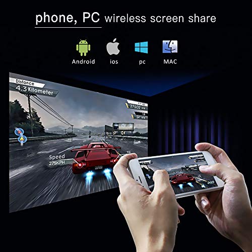 Mini Projector WOWOTO A5 Pro Android 7.1 100ANSI 2+32G Portable DLP Video Projector 150" Home Theater Projectors with BT4.0 Support WiFi Wireless Screen Share 1080P HDMI USB SD Card