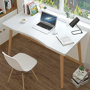 Small Computer Desk，39.3 Inch Wooden Office Desk，Study Writing Desk for Small Space Simple Home Workstation Office Tiny Desk,Console Laptop Table (White)