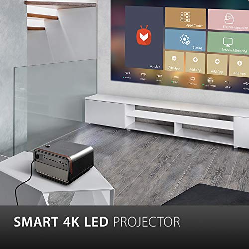 ViewSonic X10-4KE True 4K UHD Short Throw LED Portable Smart Wi-Fi Home Theater Projector Compatible with Amazon Alexa and Google Assistant