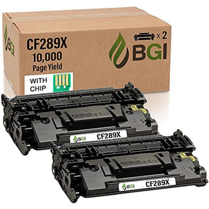 BGI Remanufactured Toner Cartridge for HP 89X CF289X (with CHIP) for Laserjet Enterprise M507 M507dn M507n M507x MFP M528 M528c M528z M528dn M528f | High Yield | CHIP Installed | Made in USA | 2 Pack