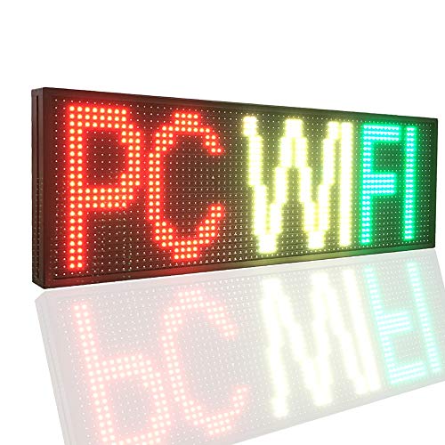 WiFi LED Sign, Programmable LED Signs P13 SMD 7 Color Scrolling Led Signs 39"x14" High Brightness Outdoor LED Advertising Display Board