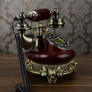 None Antique Fixed Telephone Home Caller ID Landline Phone Resin and Imitation Metal Hands-Free Button Dial Telephones (Color: Style 3) (Style 2)