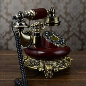 None Antique Fixed Telephone with Caller ID and Hands-Free Button Dial - Resin and Imitation Metal Landline Phone (Color: Style 3, Style 1)