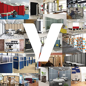 VERSARE Straightwall Sliding Portable Wall Partition | Freestanding Office Dividers | Locking Wheels | 15'6" Wide x 7'6" Tall Black SoundSorb Panels
