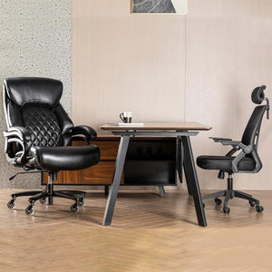 ZSQN Big and Tall Executive Office Chair with Adjustable Lumbar Support - Black