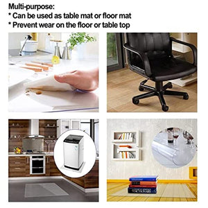 YUYI Clear PVC Desk Chair Mat 2mm Floor Protector Pad Waterproof Non-slip Mat, 140/150/160cm Wide