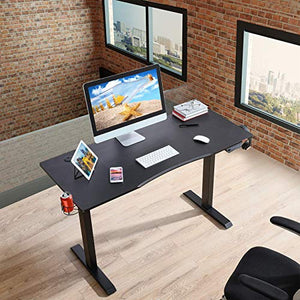 Mr IRONSTONE Electric Height Adjustable Desk 53.5" Standing Desk Sit to Stand Home Office Computer Desk & L-Shaped Gaming Desk 50.8" Computer Corner Game Desk, Home Office Writing Workstation
