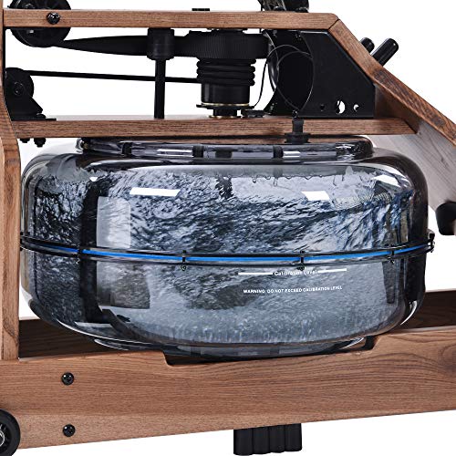 Merax Water Rowing Machine Wood Water Resistance Rower for Home Use, Ash Wood Rower Fitness Indoor Rowing Machine with LCD Monitor (American White Ash)