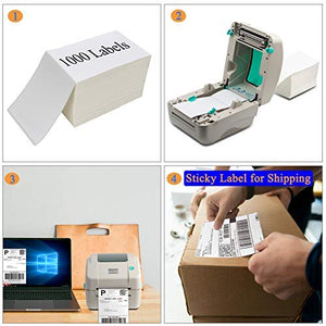 OausTect 4x6 Shipping Label 20000 Fanfold Labels for Rollo, Zebra Direct Thermal Printer, with Perforations - 20 Stack (20 Stack/20000 Labels)