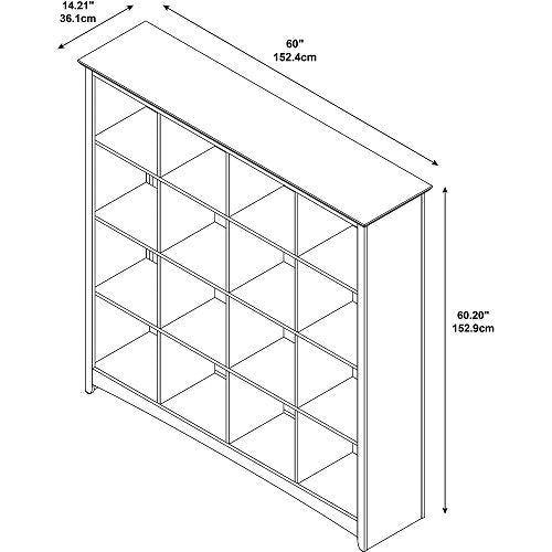 Bush Furniture MY13803-03 Buena Vista 16 Cube Large Bookshelf in in, Madison Cherry