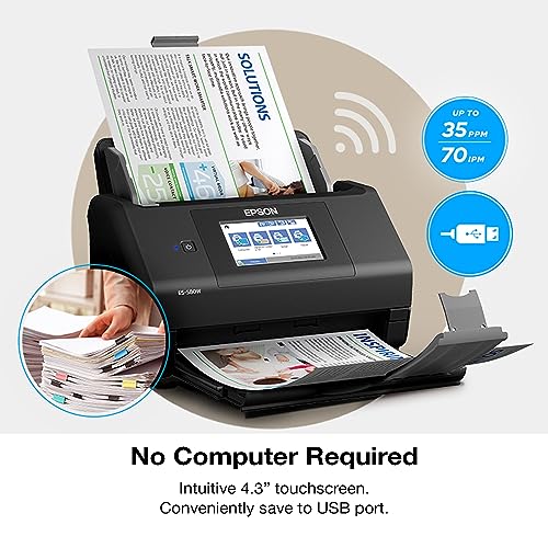 Epson Workforce ES-580W Wireless Color Duplex Document Scanner with ADF
