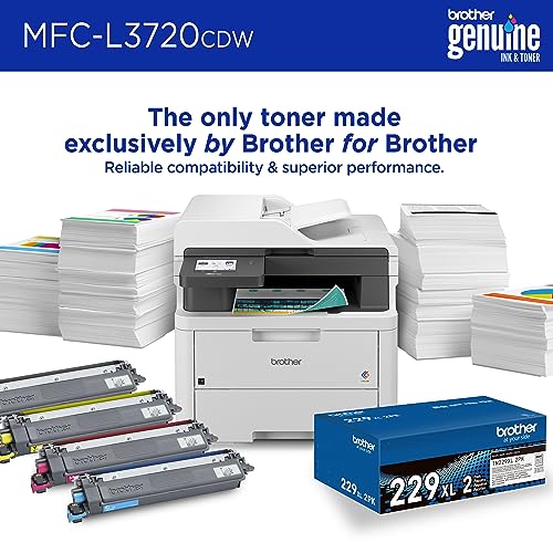 Brother MFC-L3720CDW Wireless Color All-in-One Printer - Laser Quality Output, Copy, Scan, Fax, Duplex