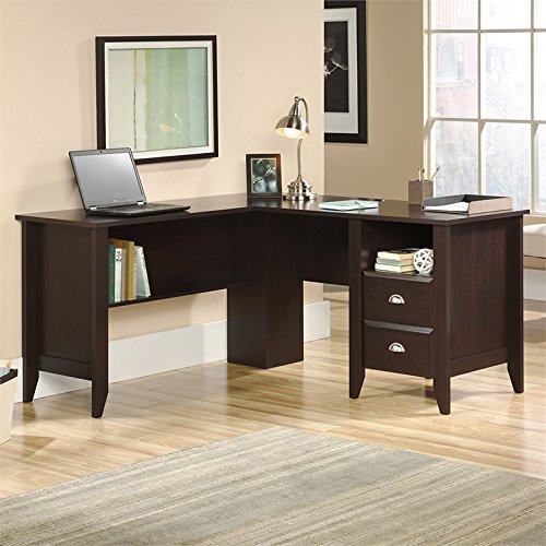 Pemberly Row L Shaped Computer Desk in Jamocha Wood