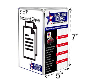 Marketing Holders 3 Sided Table Tent Ad Frame Literature Menu Display Stand 5"w x 7"h Pack of 40