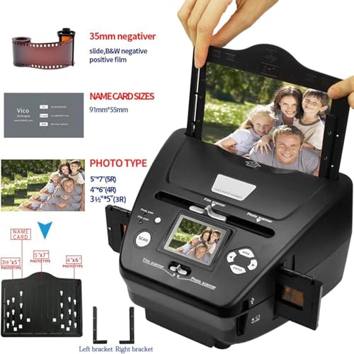 BaNbe Film Slide Photo Scanner with 2.4" LCD Screen 16MP High-Resolution - Convert Color & B&W 35mm/135 Slides & Negatives to Digital Images