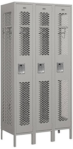 Salsbury Industries 71368GY-U Single Tier 36-Inch Wide 6-Feet High 18-Inch Deep Unassembled Vented Metal Locker, Gray