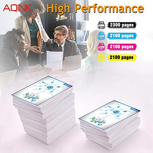 AQINK (with CHIP) Compatible Toner Cartridge Replacement for Canon 055 055H CRG-055 Toner Cartridge for use in Canon Color ImageCLASS LBP664Cdw MF741Cdw MF743Cdw MF745Cdw MF746Cdw(BCMY,4PK)