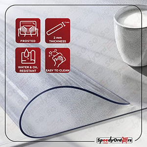 PVC Roll 2mm Thick 48 Inches Frosted Roll 46ft, Clear PVC Sheet, Clear Table Cover Protector, Desk Mat Pad, Plastic Table Cover for Restaurants, PVC Floor Mat