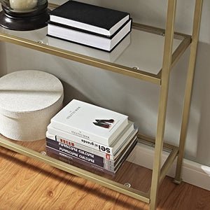 Crosley Furniture Aimee Etagere Bookcase - Gold and Glass