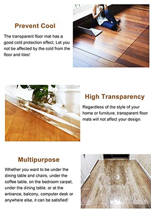 JYDQM Clear Vinyl Plastic Floor Runner Protector Mat for Carpet Floors, Non-Slip Chair Mat (1.5x7m)