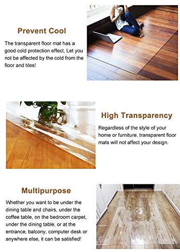 JYDQM Clear Vinyl Plastic Floor Runner Protector for Study Swivel Chair Mat, Anti Slip Waterproof Durable Carpet - 1.5x7m Size