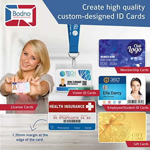 Badgy100 ID Card Printer with Complete Supplies Package with Bodno ID Software - Bronze Edition
