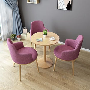 BYJSJY Round Dining Table And 3 Chairs Set - Small Negotiation Table for Business Conference Room, Kitchen Lounge, Living Room - Modern Leisure Dining Room Furniture (Color: A4)