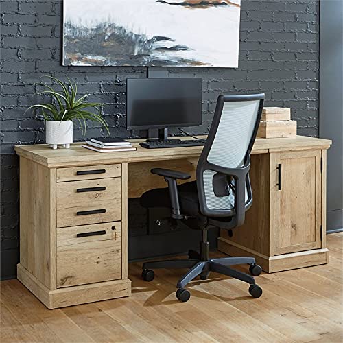 Sauder Worksense Mason Peak 72" Commercial Credenza Desk - Prime Oak Finish
