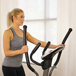 Sunny Health & Fitness Magnetic Elliptical Trainer Machine w/Device Holder, Programmable Monitor and Heart Rate Monitoring, 330 LB Max Weight - SF-E3912