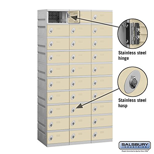 Salsbury Industries 90368TN-U Ten Tier 38.25-Inch Wide 738.25-Inch High 18-Inch Deep Unassembled Plastic Locker, Tan Brown