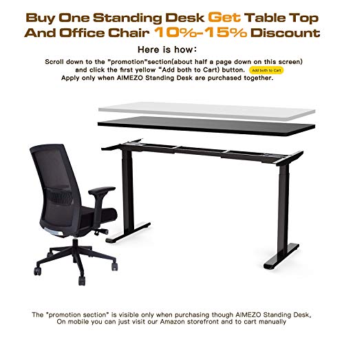 AIMEZO Electric Stand Up Desk Frame w/Dual Motor 3 Tiers Legs Smart Height Adjustable Standing Desk Base Home Office DIY Ergonomic Workstation (Gray)