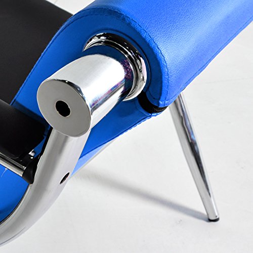 BORELAX 3PCS Office Reception Chair Set Blue and Black PU Leather Waiting Room Bench Visitor Guest Sofa Airport Clinic