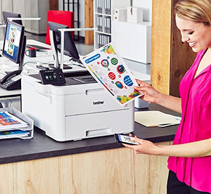 Brother HL-L3270CD Compact Wireless Digital Color Laser Printer with NFC for Home Office - Single-Function: Print Only - 2.7" Touchscreen, Auto Duplex Print, 25 ppm, 250 Sheet, CBMOUN Printer Cable