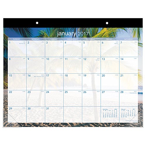 AT-A-GLANCE Desk Pad Calendar 2017, Monthly, 21-3/4 x 17", Tropical Escape (DMDTE2-32)