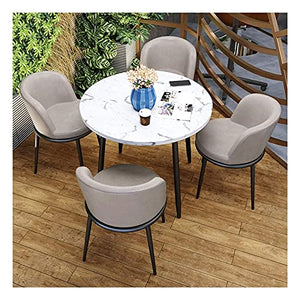 SYLTER Office Conference Table Set with 4 Leather Chairs