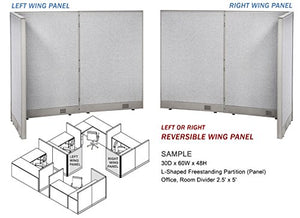 GOF Freestanding L Shaped Office Partition - Large Fabric Room Divider Panel - 36" D x 48" W x 48" H