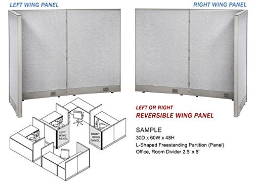 GOF Freestanding L Shaped Office Partition - Large Fabric Room Divider Panel