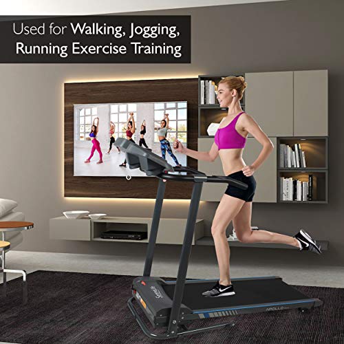 SereneLife Smart Electric Folding Treadmill – Easy Assembly Fitness Motorized Running Jogging Exercise Machine with Manual Incline Adjustment, 12 Preset Programs | SLFTRD20 Model