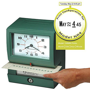 ACROPRINT 150NR4 Time Clock, Auto Electric - Month, Date, Hours, Minutes