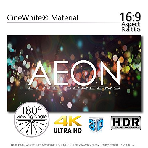 Elite Screens Aeon Series, 120-inch 16:9, 8K / 4K Ultra HD Home Theater Fixed Frame EDGE FREE Borderless Projector Screen, CineWhite Matte White Front Projection Screen, AR120WH2