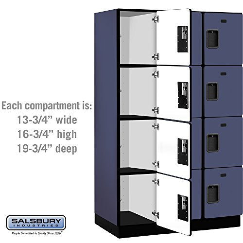 Salsbury Industries 6-Feet High 4-Tier Blue Designer Wood Locker