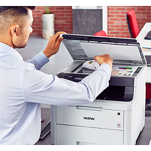 Brother HL-L3290CDWB Compact Digital LED Color All-in-One Laser Printer for Home Office with Convenient Flatbed Copy & Scan, Plus Wireless Duplex Printing, 25 ppm, 600x2400 dpi - Tillsiy Printer Cable