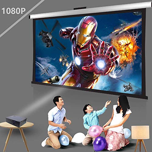 UnlimiTV Native 1080p Full HD Home Theater Video LED Projector- Big Screen,Up to 150 Inch Size,Compatible with TV-Box,Fire TV ROKU Sticks,SD, PS4,Laptop,DVD for Home ,Film,Movie (Black)