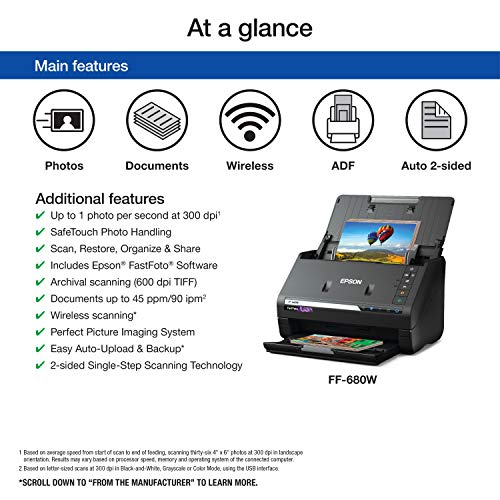 Epson FastFoto FF-680W Wireless High-speed Photo and Document Scanning System (Renewed)