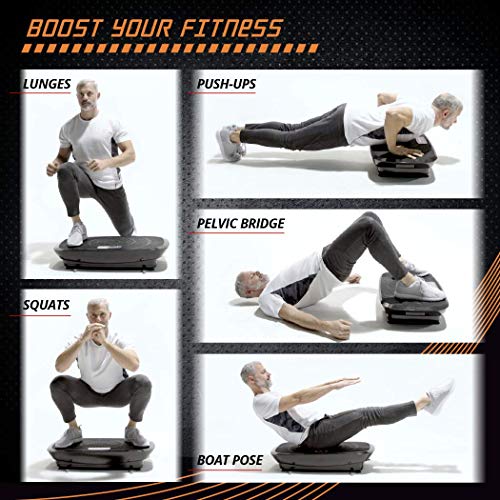 Daiwa Felicity Vitality Plate Vibration Plate Machine - Whole Body Workout 3D Vibration Fitness Platform w/Resistance Bands
