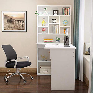 Writing Desk,Working Desk with Bookcase Combination Student Study Table Home Office Workstation Desk Study Gaming Table Modern Bedroom Table