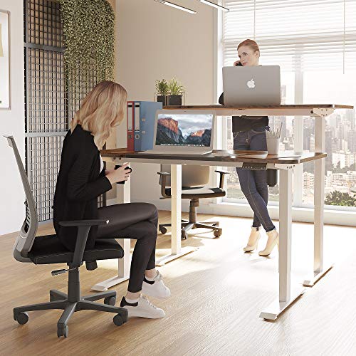 ONTRY Electric Standing Desk, 55" Height Adjustable Electric Computer Desk, Sit Stand Desks for Home Office with 4 Programmable Preset Controller, Splice Board