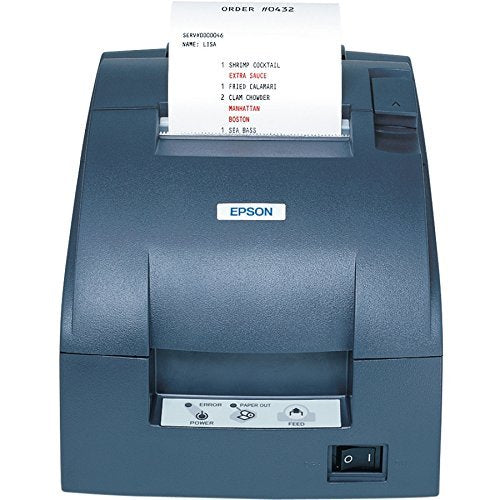 Epson C31C518653 TM-U220PD Receipt Printer Parallel Interface Tear Bar Solid Cover and PS-180 Power Supply - Color Dark Gray